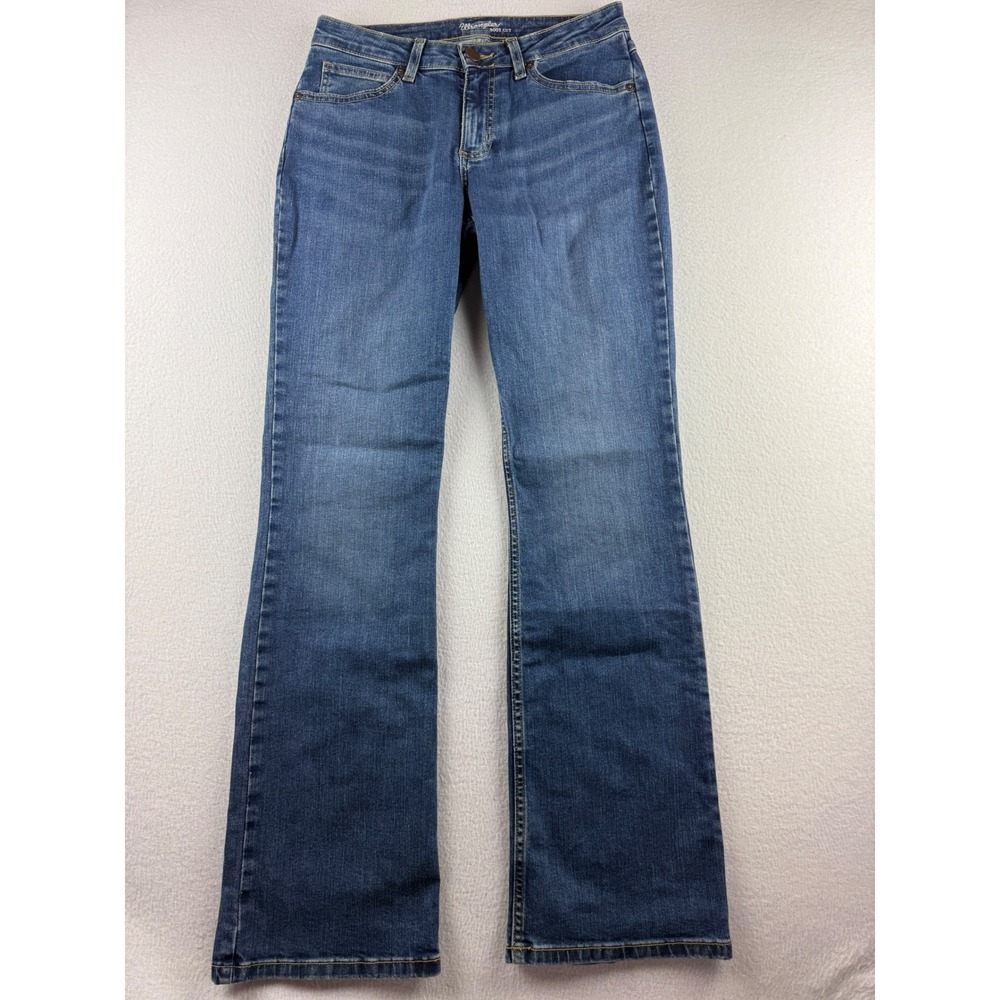 Wrangler Womens Boot Cut Jeans Medium Wash Blue Mid Rise 1009MWZHK Size 7x32